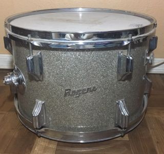 Vintage Rogers 9” X 13” Holiday Tom Silver Sparkle Drum