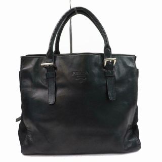 Authentic Vintage Prada Hand Bag Black Leather 601294