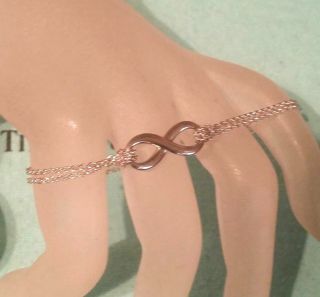 Tiffany & Co.  Double Chain Infinity Bracelet Sterling 6.  5 " For Small Wrist