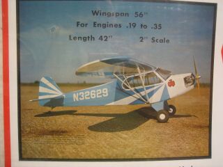 Vintage Sig Clipped Wing Cub,  56 ",  Scale Rc Plane,  Kit Rc Rc - 26