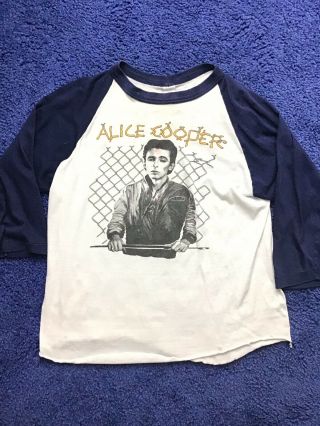 Vintage Alice Cooper 1980 North American Tour Shirt Raglan L Large Euc