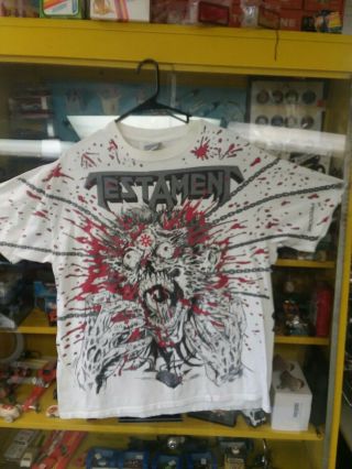 Vintage Testament 1992 Agony Concert Shirt Print All Over Brockum T - Shirt