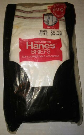Vintage 1980 Hanes Briefs Size 14 Boys Small Men 