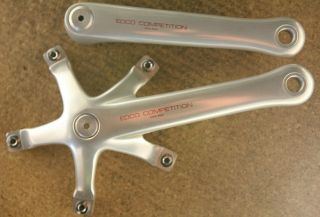 Vintage Nos Swiss Made Edco Competition Cranks Crankset Chainset 172.  5mm