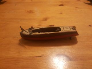 Rare Vintage Electric Keystone Toy Wooden Boat Battery Powered