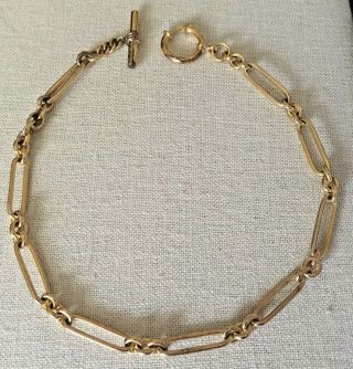 Vintage Ralph Lauren Rl 925 Gold On Sterling Silver Choker Chain Link Necklace