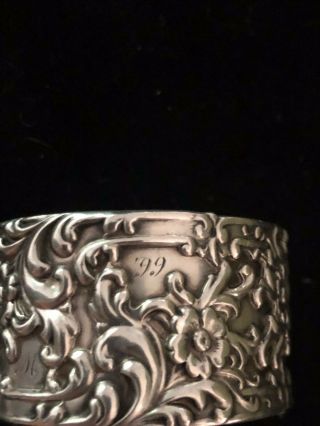 Art Nouveau Serling Silver Napkin Ring Frank Whiting 1899 5