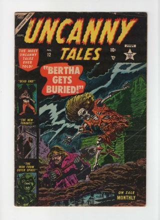 Uncanny Tales 12 Vintage Marvel Atlas Comic Horror Zombie Cover Gold Pre - Hero