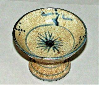 Chinese Qing Pottery Wine Cup / Crackle Glaze / c.  1850 - 1899 / 3.  5 