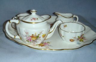 VINTAGE ROYAL CROWN DERBY MINIATURE CABARET SET - DERBY POSIES PATTERN - TEA POT 5