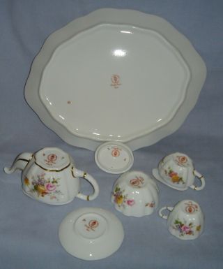 VINTAGE ROYAL CROWN DERBY MINIATURE CABARET SET - DERBY POSIES PATTERN - TEA POT 8