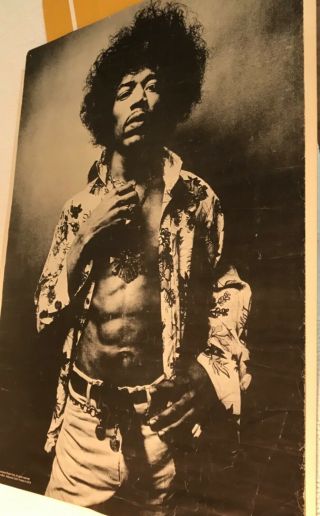 Vintage 1968 Jimi Hendrix Poster B225 Rare