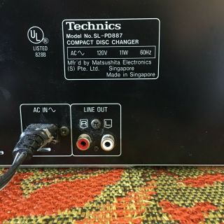 Technics SL - PD887 5 Disc Compact Disc CD Changer w/ Remote - Carousel Vintage 4