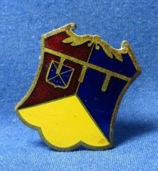 Wwii 66th Armor Regiment Di Unit Crest Pin With Flat Brass Clutches