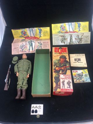 Vintage 1964 Hasbro Gi Joe Action Soldier 7500 W/ Documents & Accessories