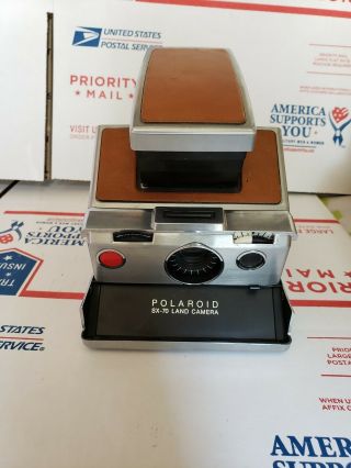 Vintage Polaroid Sx - 70 Land Camera Brown Leather