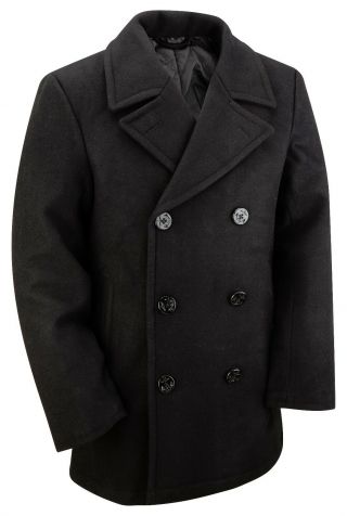 Us Navy Style Vintage Wool Winter Reefer Pea Coat Xxs Xs S M L Xl Xxl - Xxxl