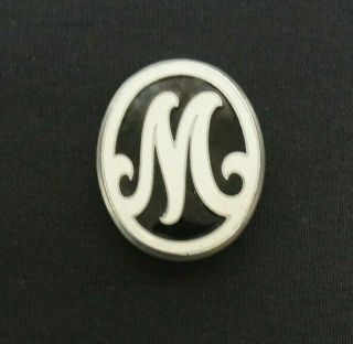 Vintage Marmon Enamel Automobile Radiator Badge Emblem Hood Ornament