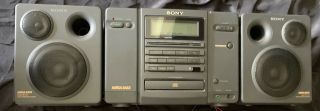 Vintage Sony Boombox Am Fm Radio/dual Cassette/cd Player Cfd - 757 Mega Bass
