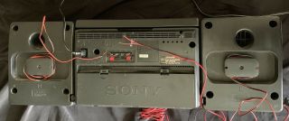 Vintage Sony Boombox AM FM Radio/Dual Cassette/CD player CFD - 757 Mega Bass 3