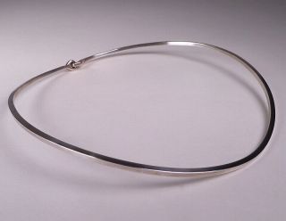 Vintage Modernist Sterling Neck Ring Necklace,  Andreas Mikkelsen,  Denmark,  ‘70s