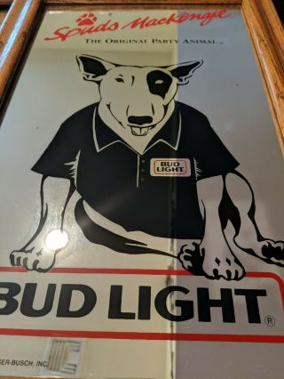 Spuds Mackenzie Bud Light Budweiser Vintage 1986 Advertising Mirror Bar Sign 4