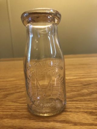 Vintage Meadow Brook Dairy Half - Pint Milk Bottle Salisbury,  Pa.  W/original Cap