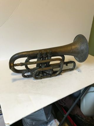 Antique Conn Cornet 1887?? With Whirlwind Mouthpiece See Desc