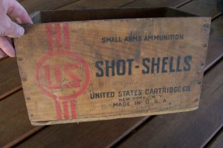 Vintage Us Cartridge Co.  Defiance 16 Ga.  Shotgun Shell Wooden Ammo Box Crate