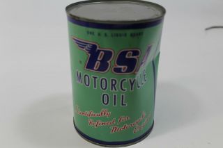 Vintage Nos Bsa Motorcycle Oil Can Full Harley Indian Triumph