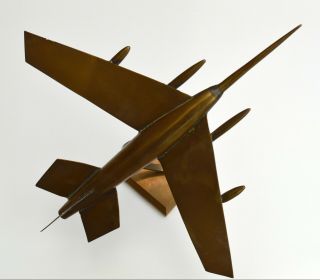 Vintage Solid Bronze Large Jet Aeroplane Desk Model 1966