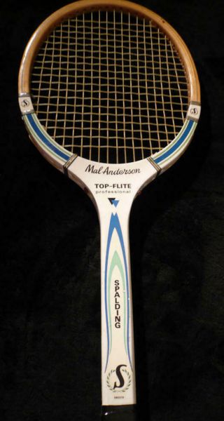US 1957 CHAMPION HAND SIGNED MAL ANDERSON SPALDING WOOD VINTAGE TENNIS RACQUET 2