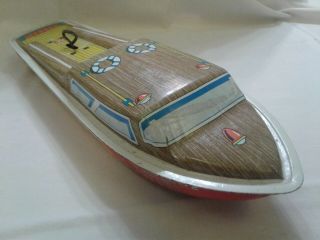 Vintage Ohio Art Wind Up Tin Boat