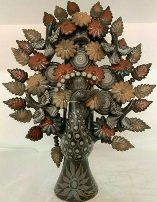 Mexican Vintage Pottery Tree Of Life Handmade Folk