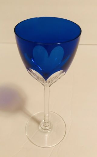 Vintage GENOVA BACCARAT France Cobalt Blue Crystal Wine Glass 2