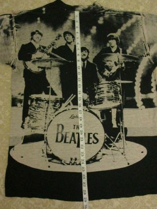 Vintage The Beatles All Over Print TShirt Tee Mens Sz XL Band Distressed 90s 7