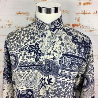 Vintage Paul Smith Sportswear Mens Floral Paisley Button Up Shirt Size 3 (xl)