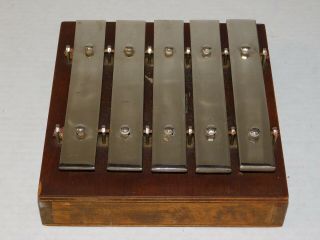 Antique 1919 Deagan 5 Note Plate Dinner Chimes Nbc Xylophone Vtg Ship Train Bell