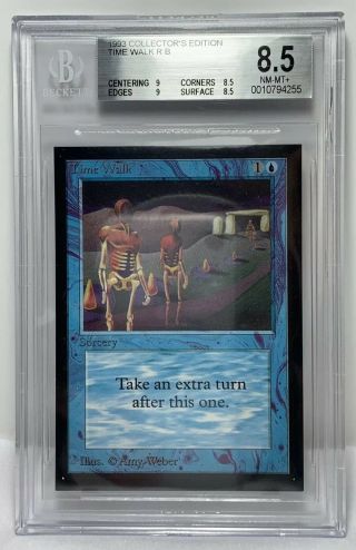 Time Walk Mtg Magic Beta Collector’s Edition Ce Bgs 8.  5 Power 9 Nm