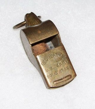 Solid Brass Ww2 Regulation U.  S.  Army Whistle