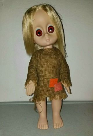 1965 Hasbro Little Miss No Name Sad Prop Orphan Doll,  Dress