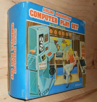 Sears Vintage AIRLINE RESERVATION Computer Play Set (EXTREMELY RARE) BARBIE SIZE 2