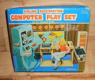 Sears Vintage AIRLINE RESERVATION Computer Play Set (EXTREMELY RARE) BARBIE SIZE 3