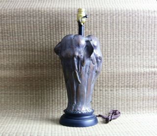 Vintage Chapman Elephant Table Lamp Patinated Bronze Finish