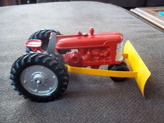 Vintage Old 1960 ' s SLIK Toy Farm Red Tractor with Plow 2