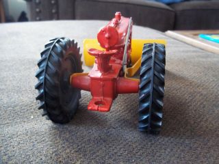 Vintage Old 1960 ' s SLIK Toy Farm Red Tractor with Plow 4