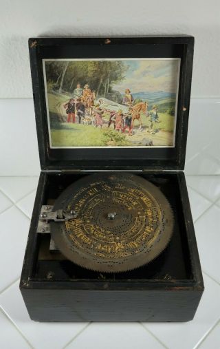 Antique Symphonion Simplex German Disc Music Box - Well,  Loud & Clear