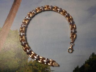 Vintage 10k Yellow/white Gold 7 Inches Bracelet 4.  9 Grams