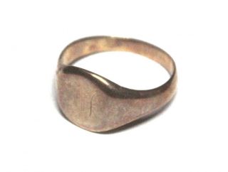 Vintage.  375 9ct Yellow Gold Signet Ring,  Size: S,  4.  5g - H49
