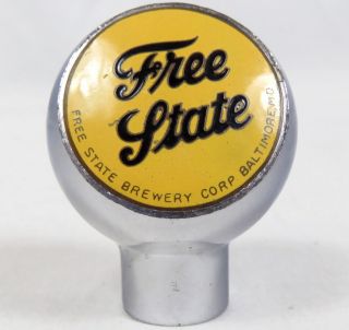 Vintage State Brewery Beer Ball Tap Knob Handle Yellow Black Enamel Robbins